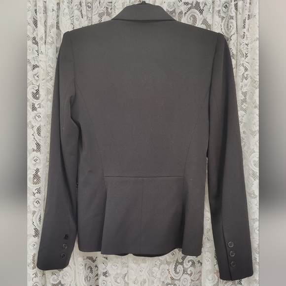 Vertigo Paris Black Blazer pink floral lining Size Medium made in France - Picture 10 of 10